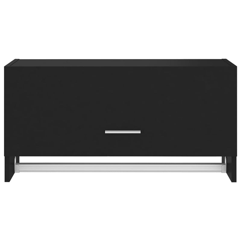vidaXL fekete szerelt fa ruhásszekrény 70 x 32,5 x 35 cm