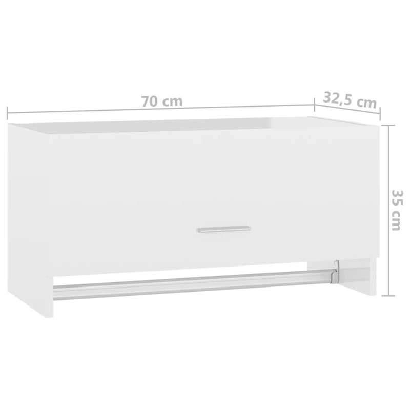 vidaXL magasfényű fehér szerelt fa ruhásszekrény 70 x 32,5 x 35 cm