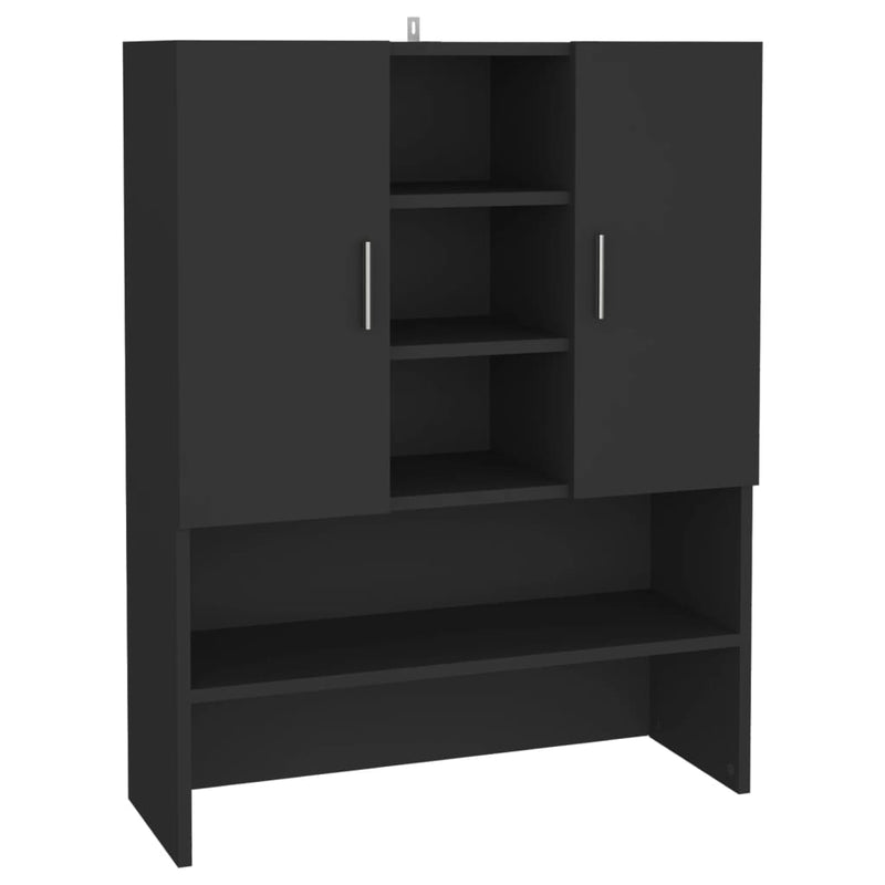 vidaXL fekete mosógépszekrény 70,5 x 25,5 x 90 cm