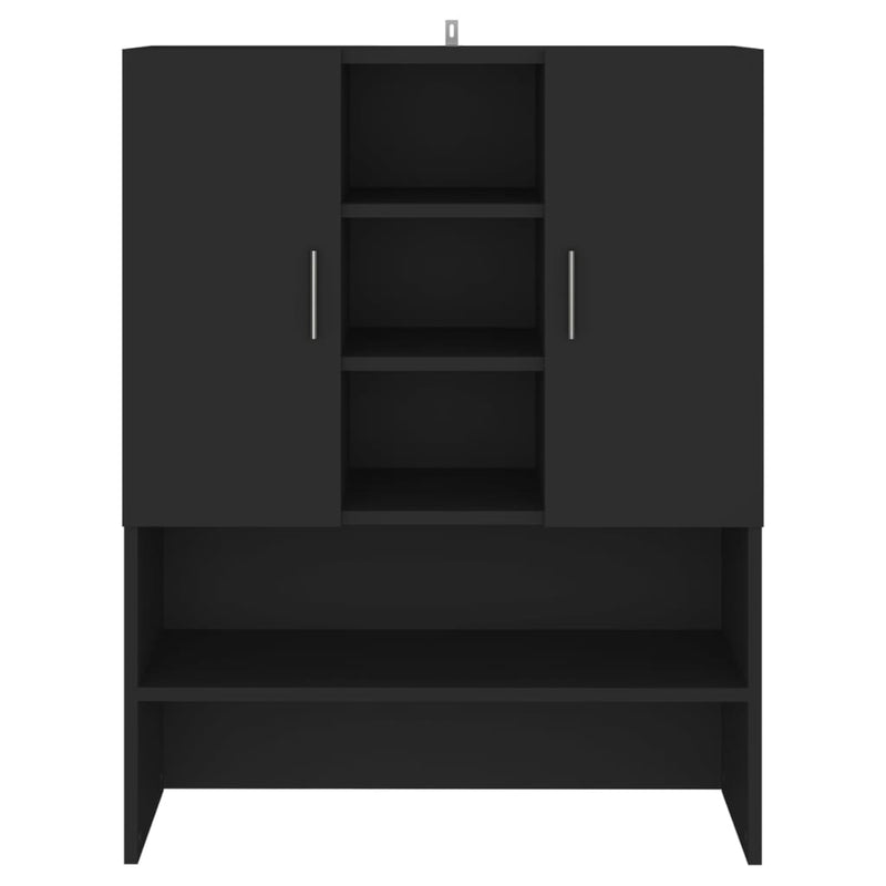 vidaXL fekete mosógépszekrény 70,5 x 25,5 x 90 cm