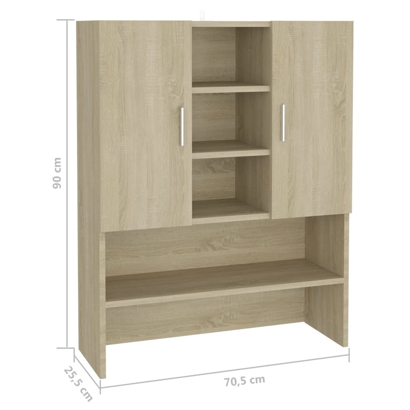 vidaXL sonoma tölgy színű mosógépszekrény 70,5 x 25,5 x 90 cm