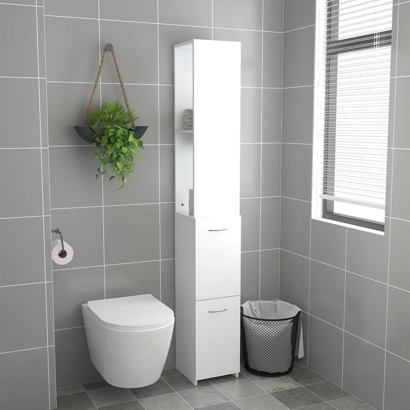 vidaXL fehér szerelt fa fürdőszobaszekrény 25x26,5x170 cm