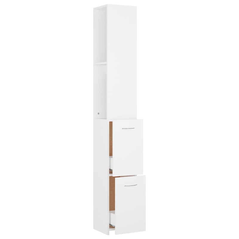 vidaXL fehér szerelt fa fürdőszobaszekrény 25x26,5x170 cm