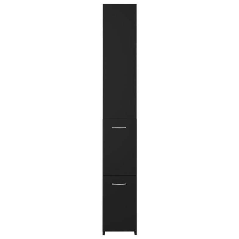 vidaXL fekete szerelt fa fürdőszobaszekrény 25x26,5x170 cm