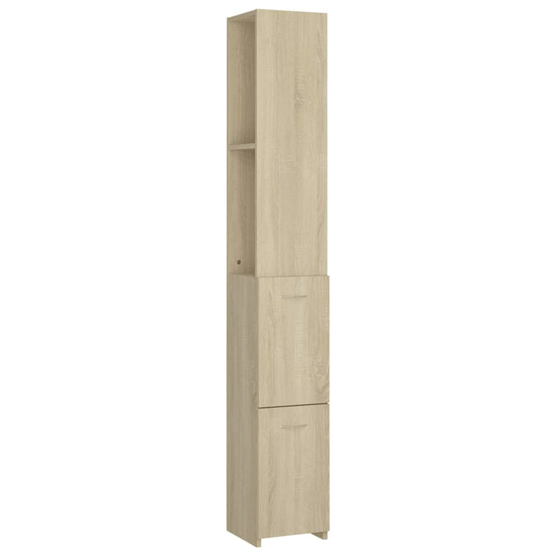 vidaXL sonoma tölgy színű szerelt fa fürdőszobaszekrény 25x26,5x170 cm