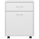 vidaXL fehér szerelt fa kerekes szekrény 45 x 38 x 54 cm