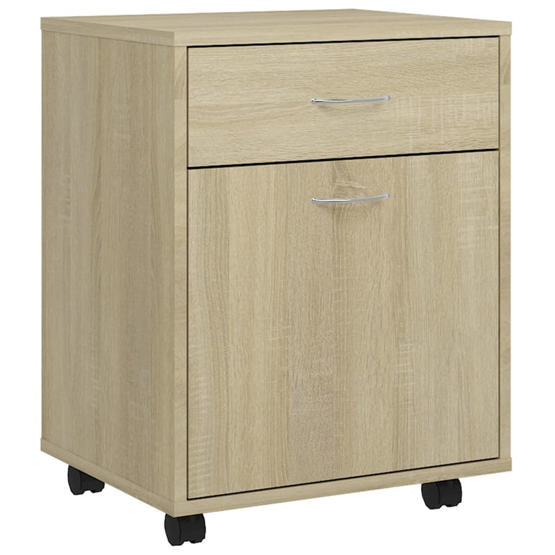vidaXL sonoma tölgy szerelt fa kerekes szekrény 45 x 38 x 54 cm