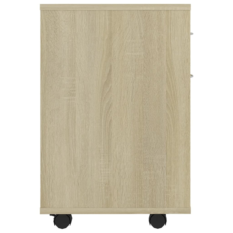 vidaXL sonoma tölgy szerelt fa kerekes szekrény 45 x 38 x 54 cm