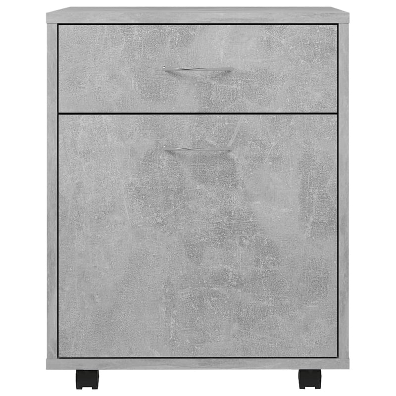 vidaXL betonszürke szerelt fa kerekes szekrény 45 x 38 x 54 cm