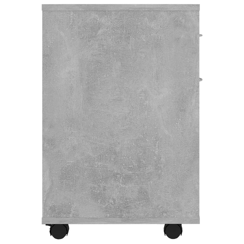 vidaXL betonszürke szerelt fa kerekes szekrény 45 x 38 x 54 cm