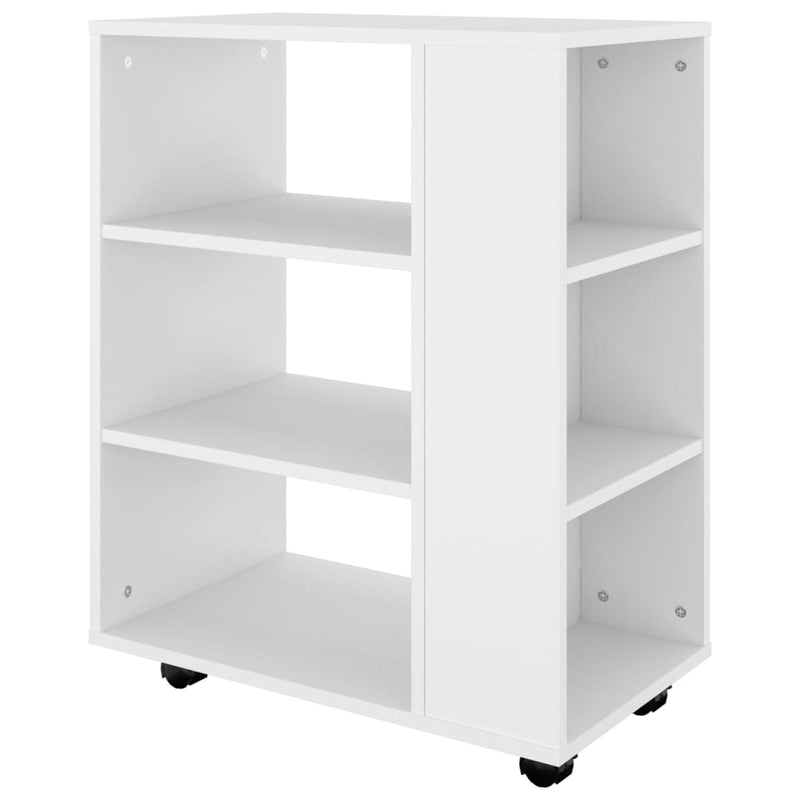 vidaXL fehér szerelt fa kerekes szekrény 60 x 35 x 75 cm