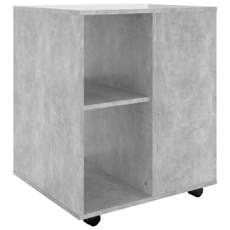 vidaXL betonszürke szerelt fa kerekes szekrény 60 x 53 x 72 cm