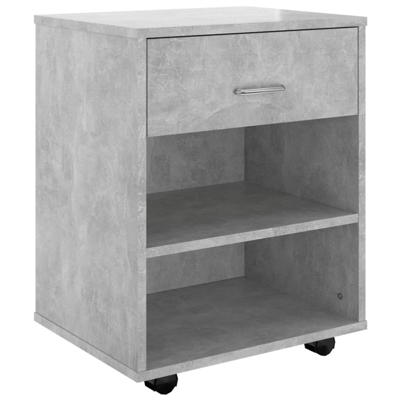 vidaXL betonszürke szerelt fa kerekes szekrény 46x36x59 cm