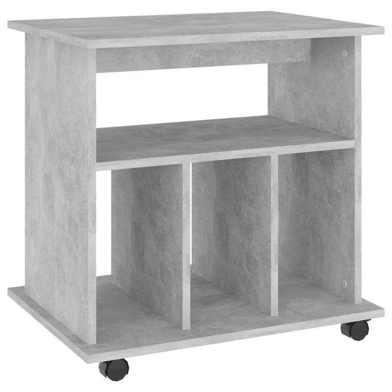 vidaXL betonszürke szerelt fa kerekes szekrény 60 x 45 x 60 cm