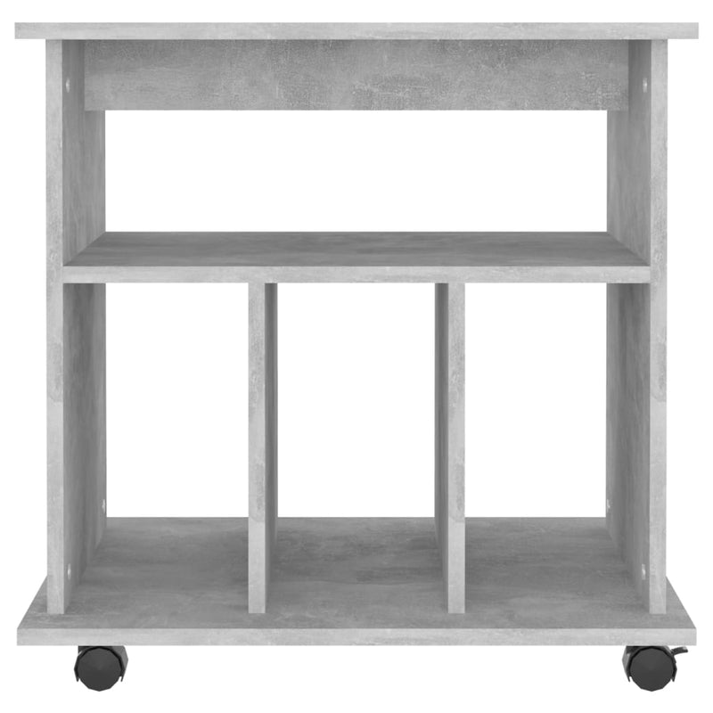 vidaXL betonszürke szerelt fa kerekes szekrény 60 x 45 x 60 cm