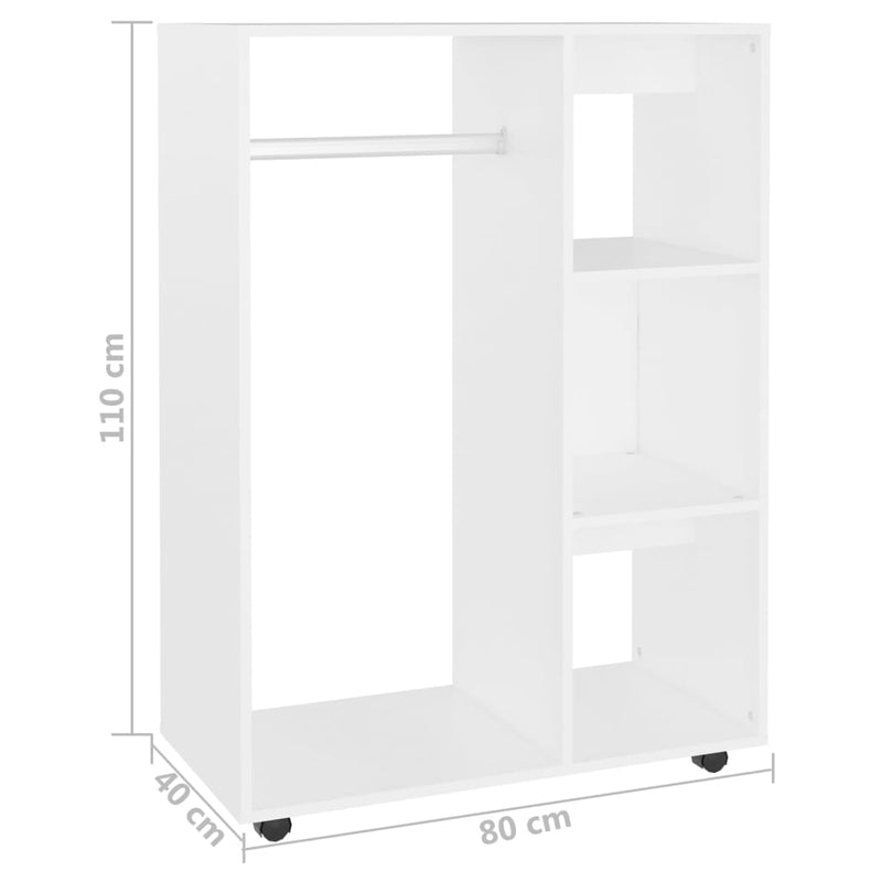 vidaXL fehér szerelt fa ruhásszekrény 80 x 40 x 110 cm