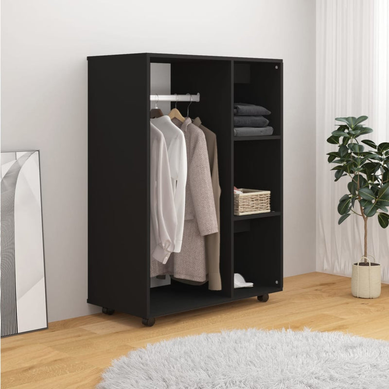 vidaXL fekete szerelt fa ruhásszekrény 80 x 40 x 110 cm