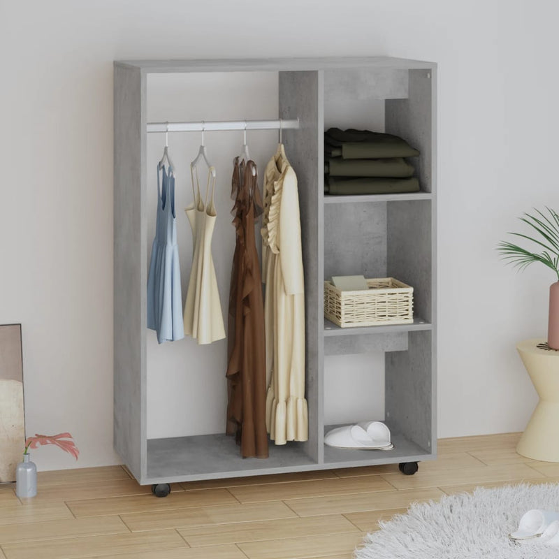 vidaXL betonszürke szerelt fa ruhásszekrény 80 x 40 x 110 cm