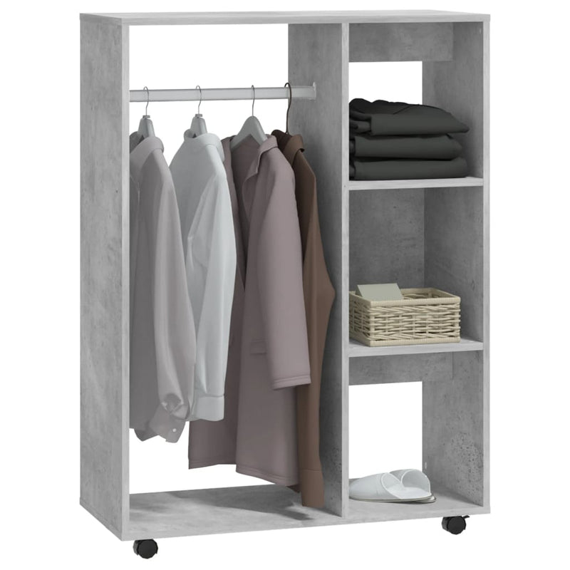 vidaXL betonszürke szerelt fa ruhásszekrény 80 x 40 x 110 cm