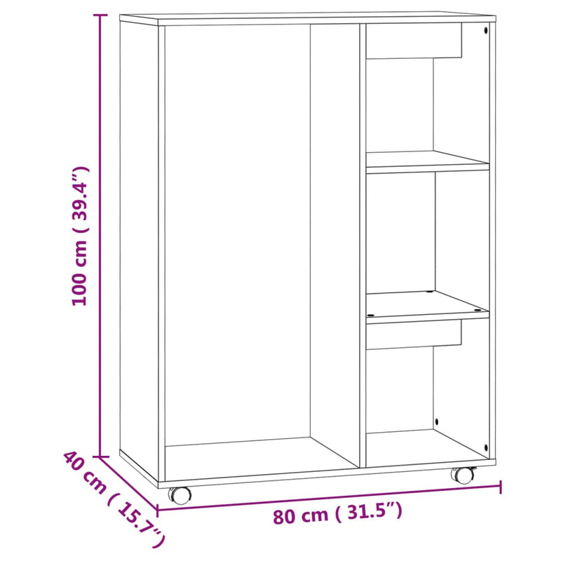 vidaXL betonszürke szerelt fa ruhásszekrény 80 x 40 x 110 cm