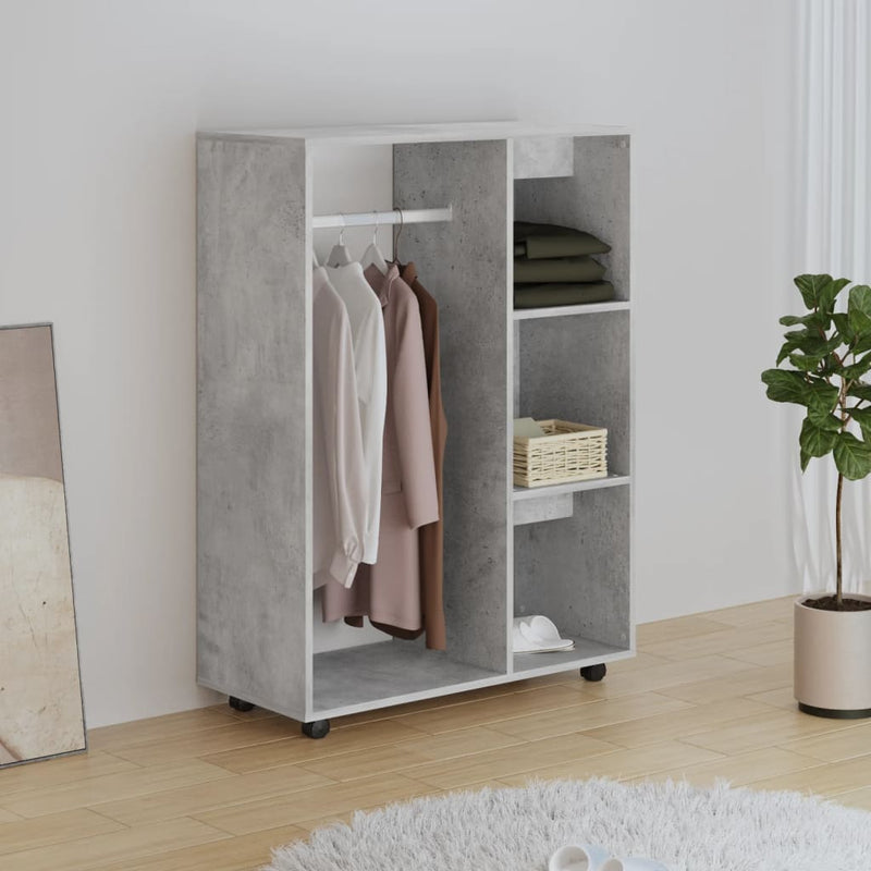 vidaXL betonszürke szerelt fa ruhásszekrény 80 x 40 x 110 cm