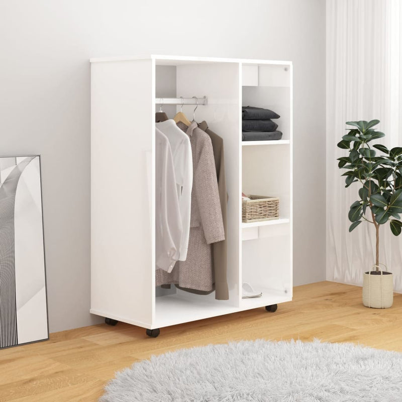 vidaXL magasfényű fehér szerelt fa ruhásszekrény 80 x 40 x 110 cm