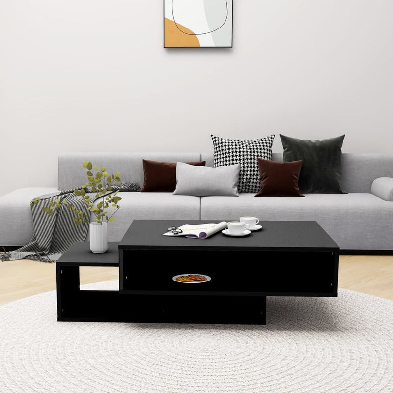 vidaXL fekete szerelt fa dohányzóasztal 105 x 55 x 32 cm