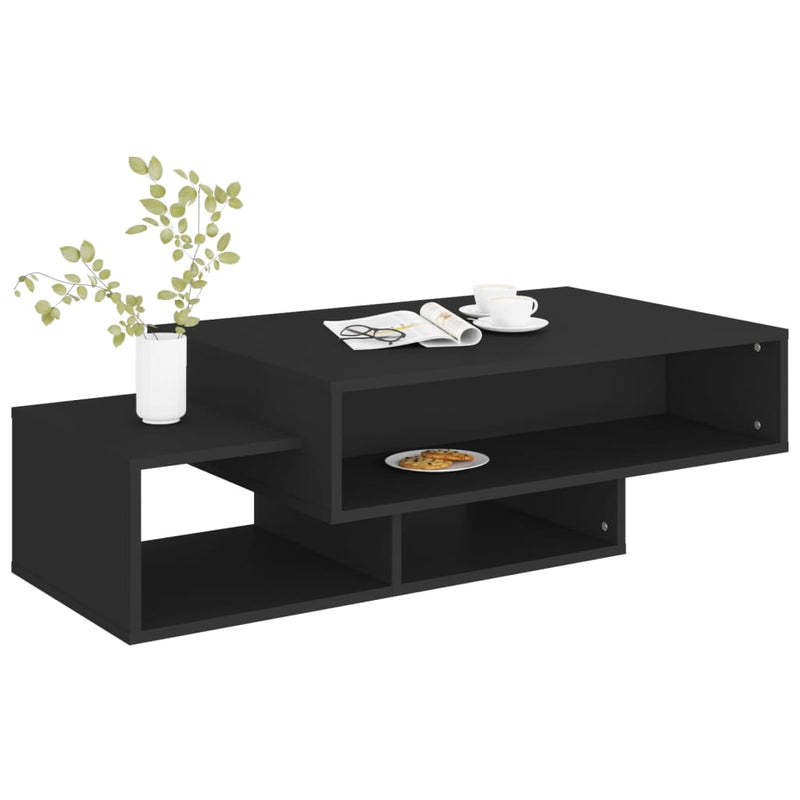 vidaXL fekete szerelt fa dohányzóasztal 105 x 55 x 32 cm