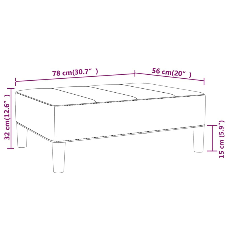 vidaXL sárga bársony lábzsámoly 78 x 56 x 32 cm