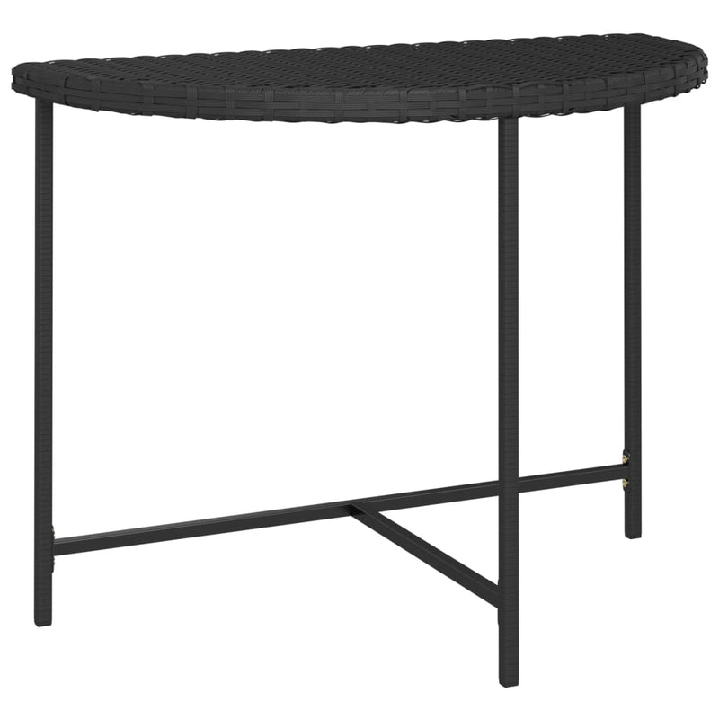 vidaXL fekete polyrattan kerti asztal 100 x 50 x 75 cm