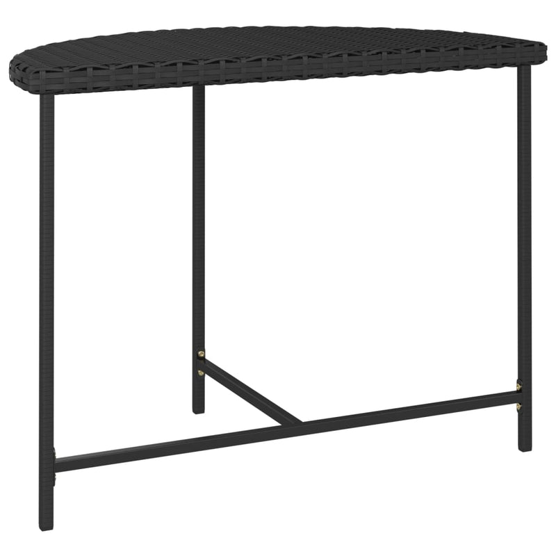 vidaXL fekete polyrattan kerti asztal 100 x 50 x 75 cm