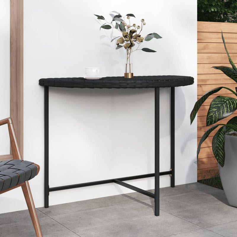 vidaXL fekete polyrattan kerti asztal 100 x 50 x 75 cm