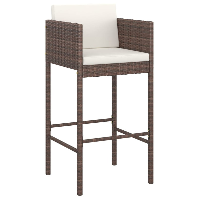 vidaXL 2 db barna polyrattan bárszék párnával