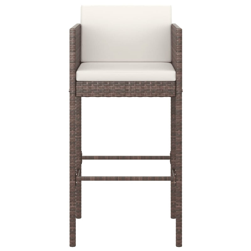 vidaXL 2 db barna polyrattan bárszék párnával