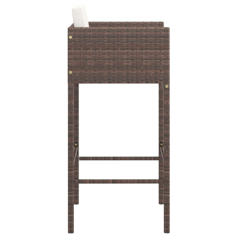 vidaXL 2 db barna polyrattan bárszék párnával