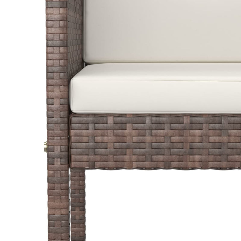 vidaXL 2 db barna polyrattan bárszék párnával