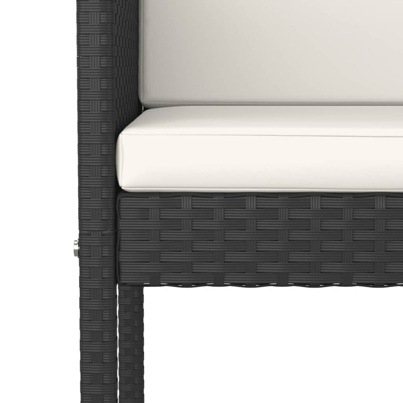 vidaXL 2 db fekete polyrattan bárszék párnával