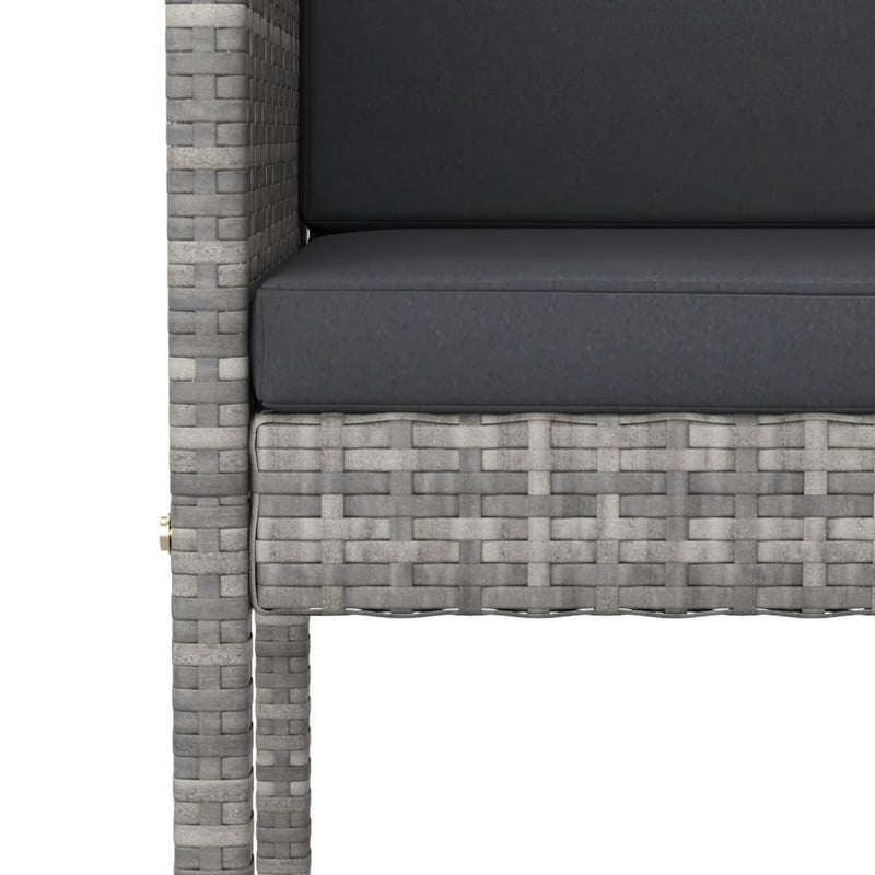 vidaXL 2 db szürke polyrattan bárszék párnával