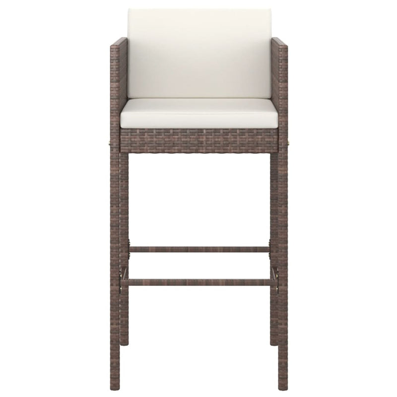 vidaXL 4 db barna polyrattan bárszék párnákkal