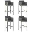 vidaXL 4 db szürke polyrattan bárszék párnával