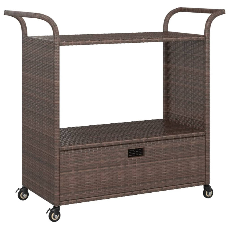 vidaXL barna polyrattan bárkocsi fiókkal 100 x 45 x 97 cm