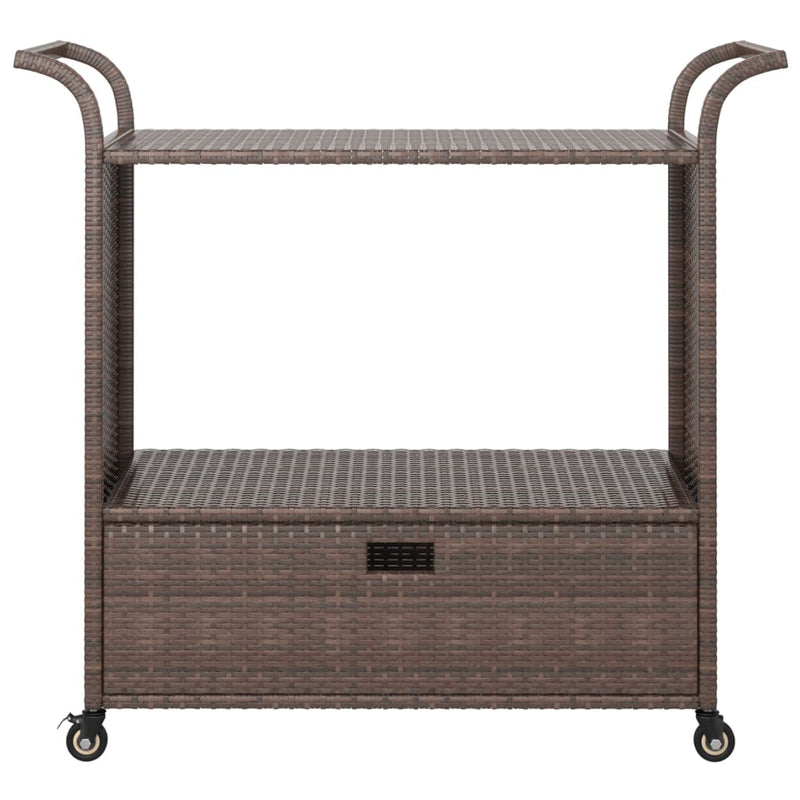 vidaXL barna polyrattan bárkocsi fiókkal 100 x 45 x 97 cm