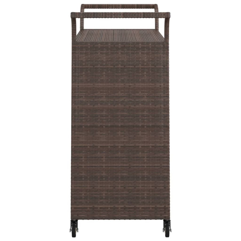 vidaXL barna polyrattan bárkocsi fiókkal 100 x 45 x 97 cm