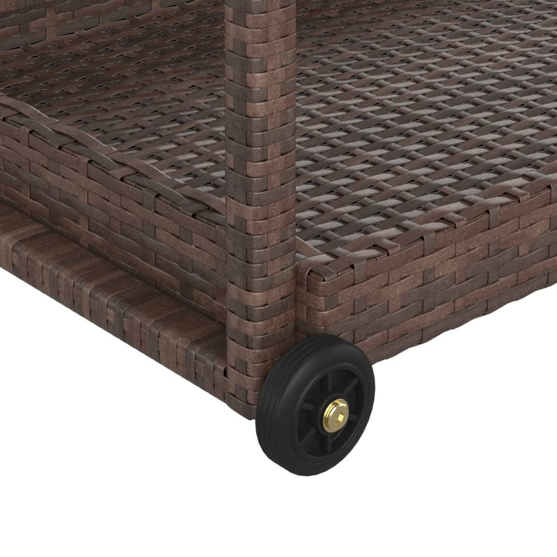 vidaXL barna polyrattan bárkocsi 100 x 45 x 83 cm
