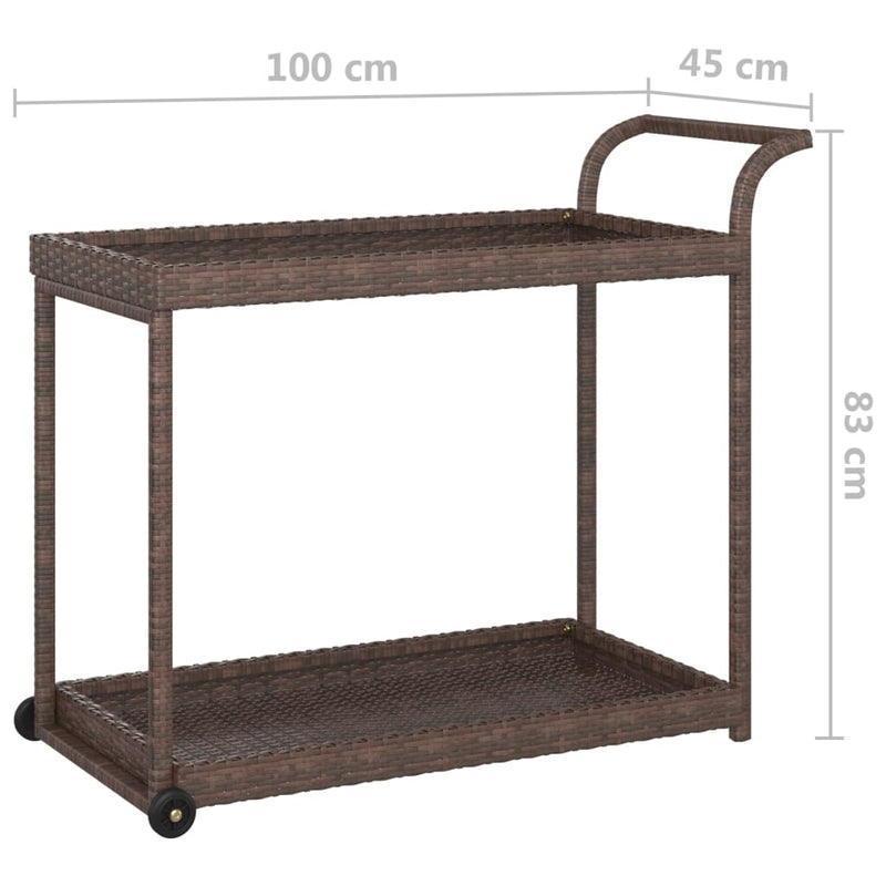 vidaXL barna polyrattan bárkocsi 100 x 45 x 83 cm
