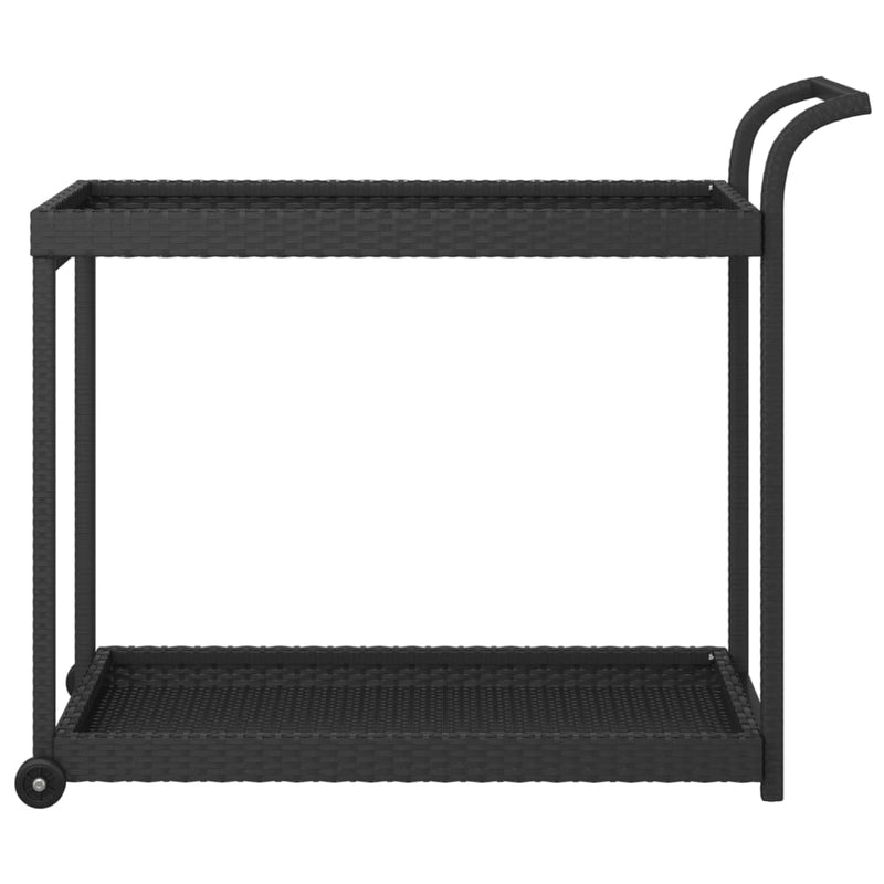 vidaXL fekete polyrattan bárkocsi 100 x 45 x 83 cm
