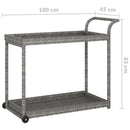 vidaXL szürke polyrattan bárkocsi 100 x 45 x 83 cm
