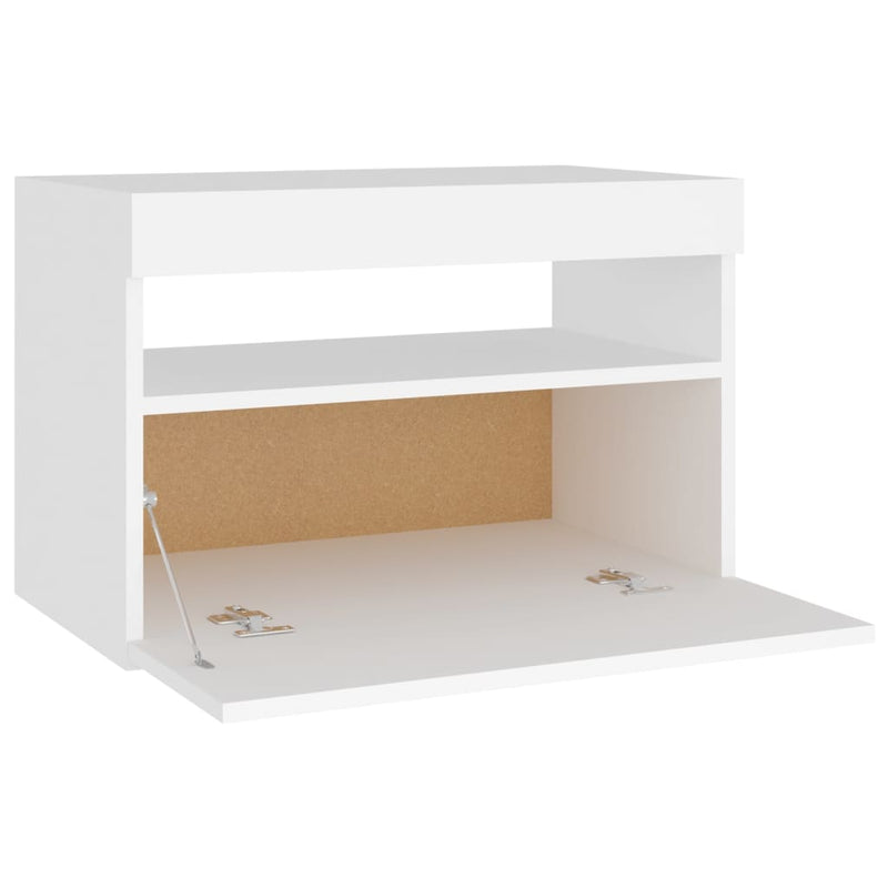 vidaXL 2 db fehér éjjeliszekrény LED-lámpákkal 60x35x40 cm szerelt fa