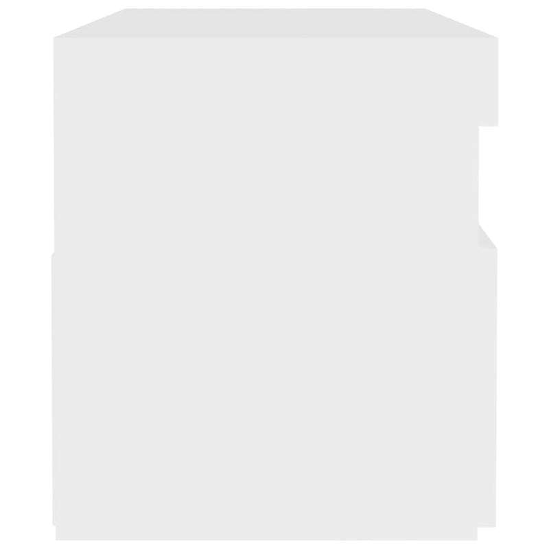 vidaXL 2 db fehér éjjeliszekrény LED-lámpákkal 60x35x40 cm szerelt fa