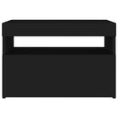 vidaXL 2 db fekete éjjeliszekrény LED-lámpákkal 60x35x40 cm szerelt fa